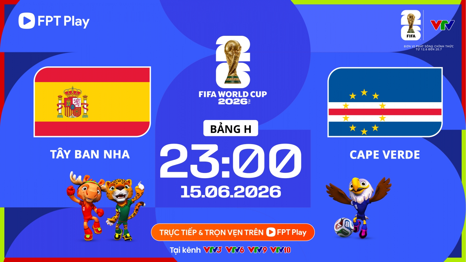Xem trực tiếp Tây Ban Nha vs Cape Verde bảng H World Cup 2026 ở đâu?