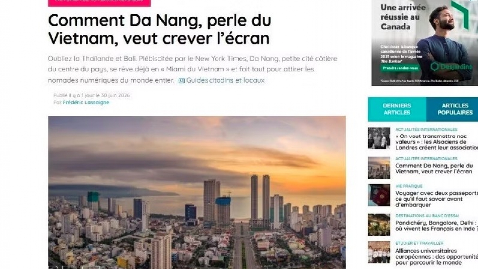 French journal dubs Da Nang the "Miami of Vietnam"