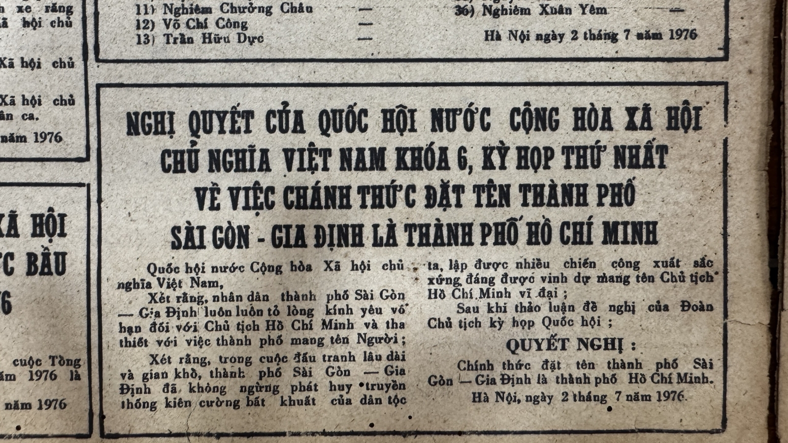 Từ Sài Gòn-Gia Định đến Thành phố Hồ Chí Minh-Một quyết nghị lịch sử