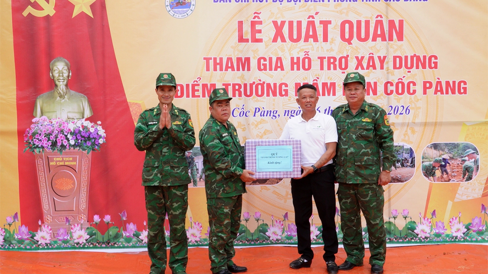 Biên phòng Cao Bằng hỗ trợ xây dựng điểm trường vùng biên