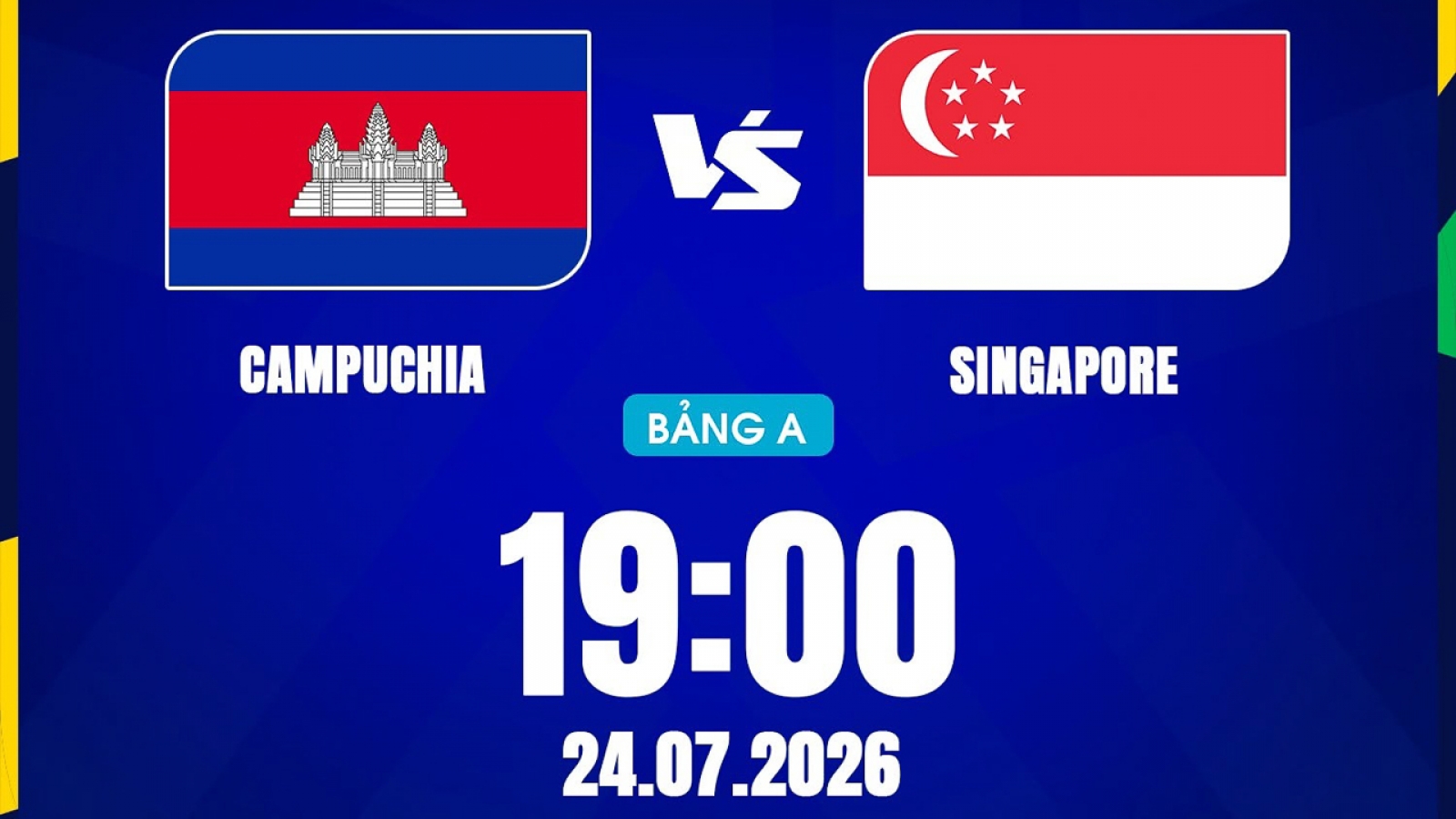 Link xem trực tiếp Campuchia vs Singapore vòng bảng ASEAN Cup 2026 hôm nay 24/7