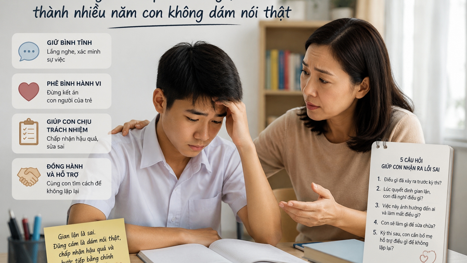 Nếu con gian lận thi cử, cha mẹ nên ứng xử thế nào?
