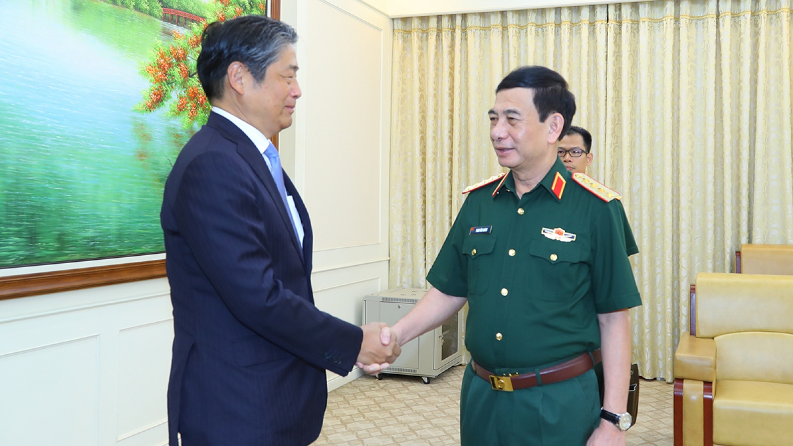 Đại tướng Phan Văn Giang tiếp Đại sứ Đặc mệnh toàn quyền Nhật Bản tại Việt Nam