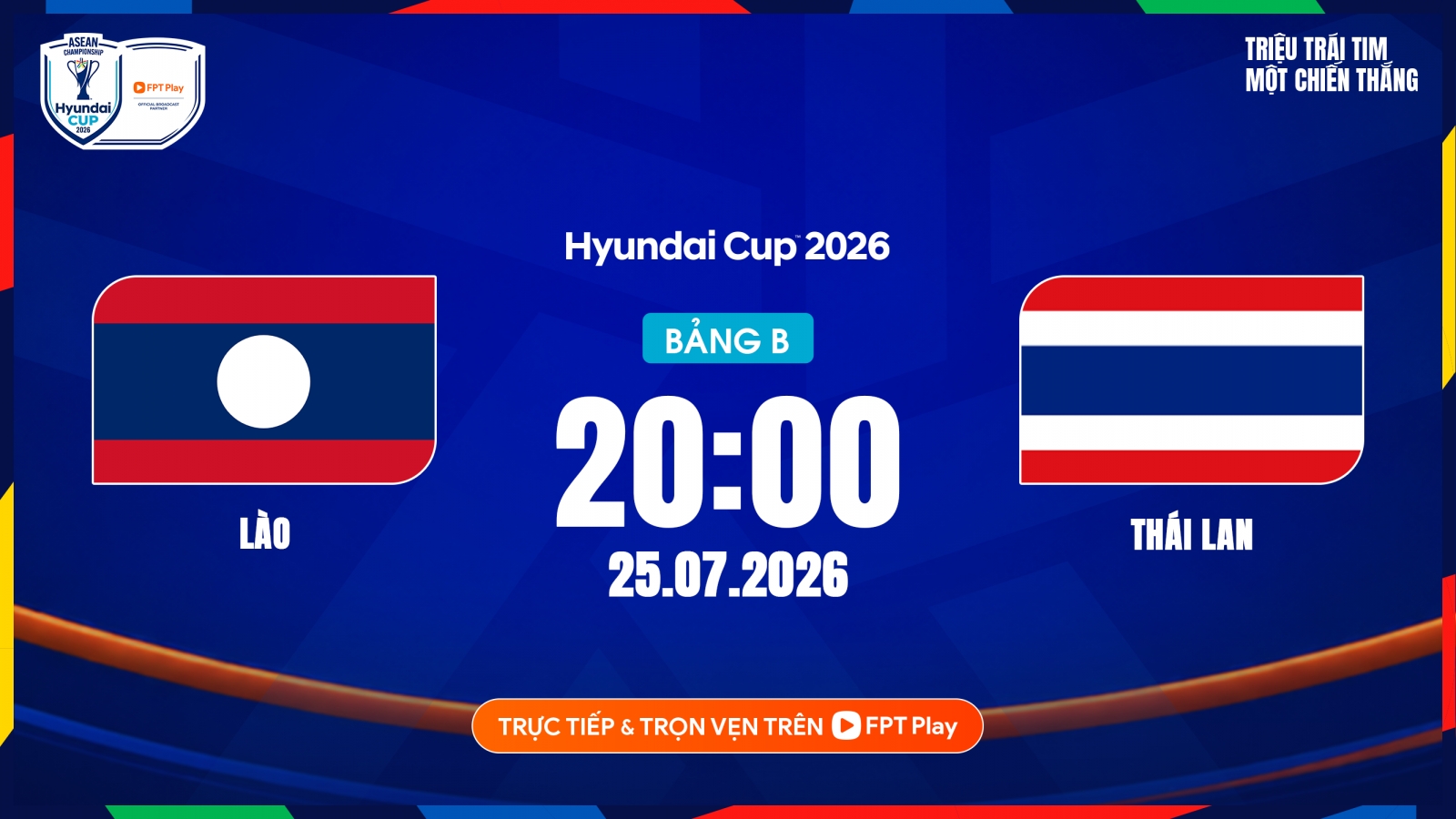 Link xem trực tiếp Lào vs Thái Lan vòng bảng ASEAN Cup 2026 hôm nay 25/7