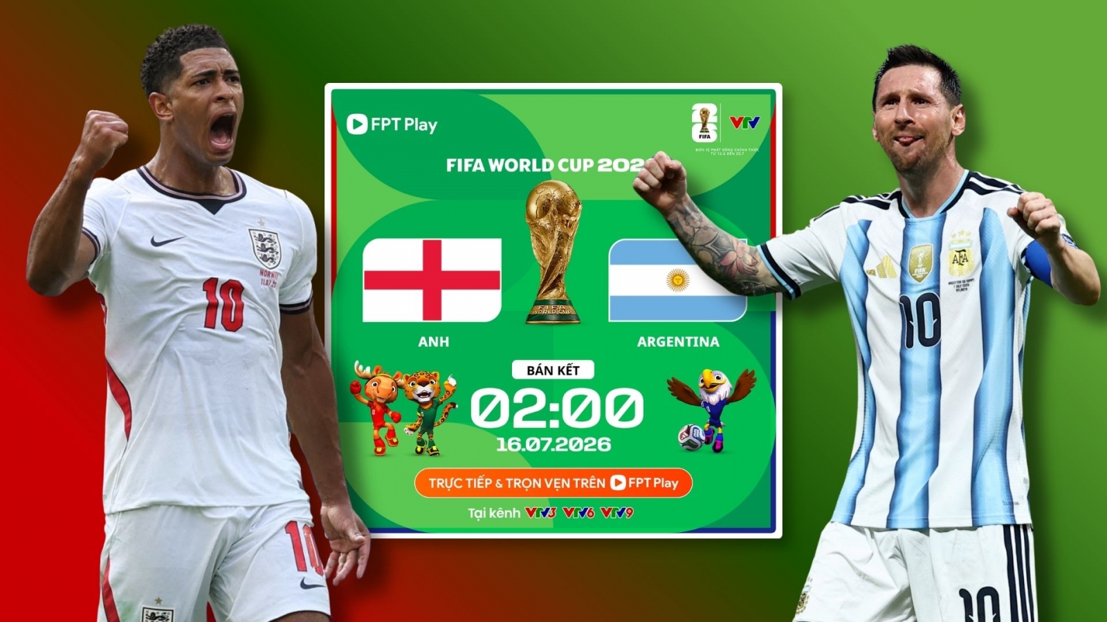 Link xem trực tiếp Anh vs Argentina bán kết World Cup 2026 hôm nay trên VTV Go