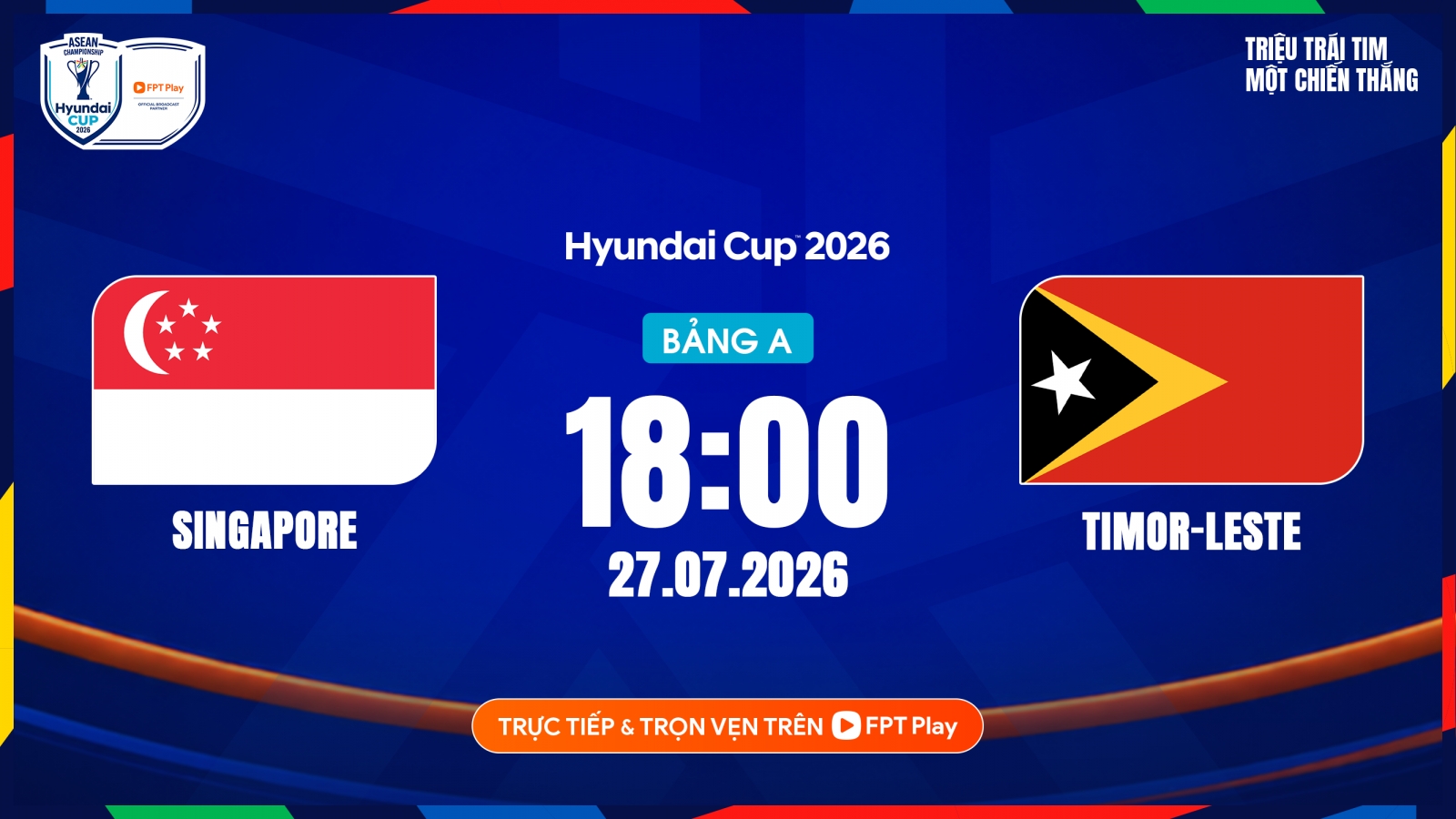 Link xem trực tiếp Singapore vs Timor Leste vòng bảng ASEAN Cup 2026 hôm nay 27/7