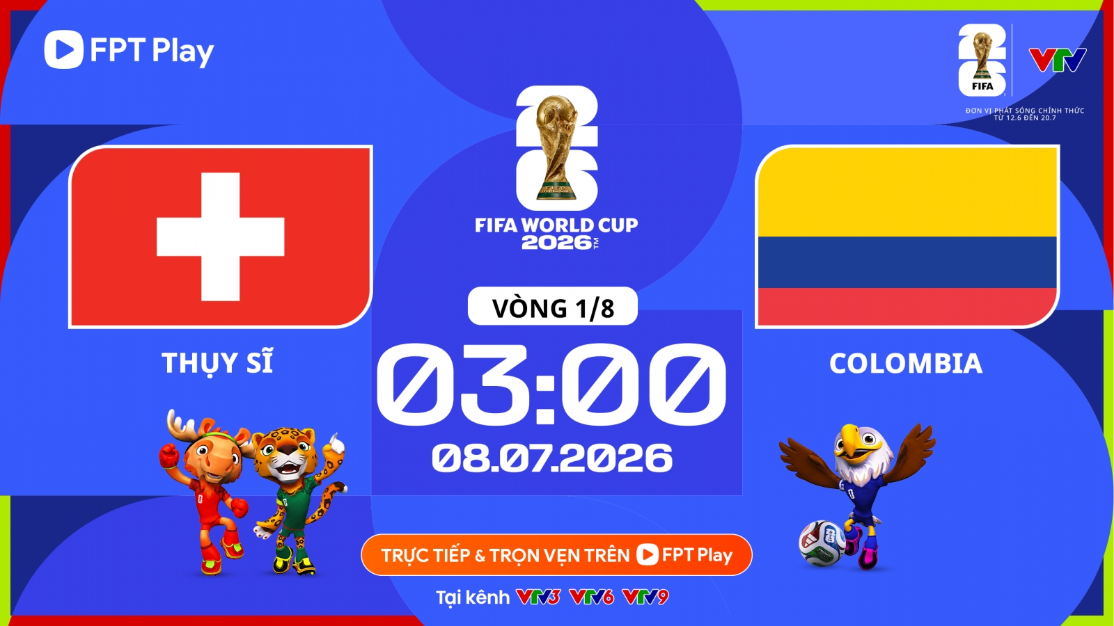Thụy Sĩ – Colombia: Xác định đội cuối cùng vào tứ kết World Cup 2026
