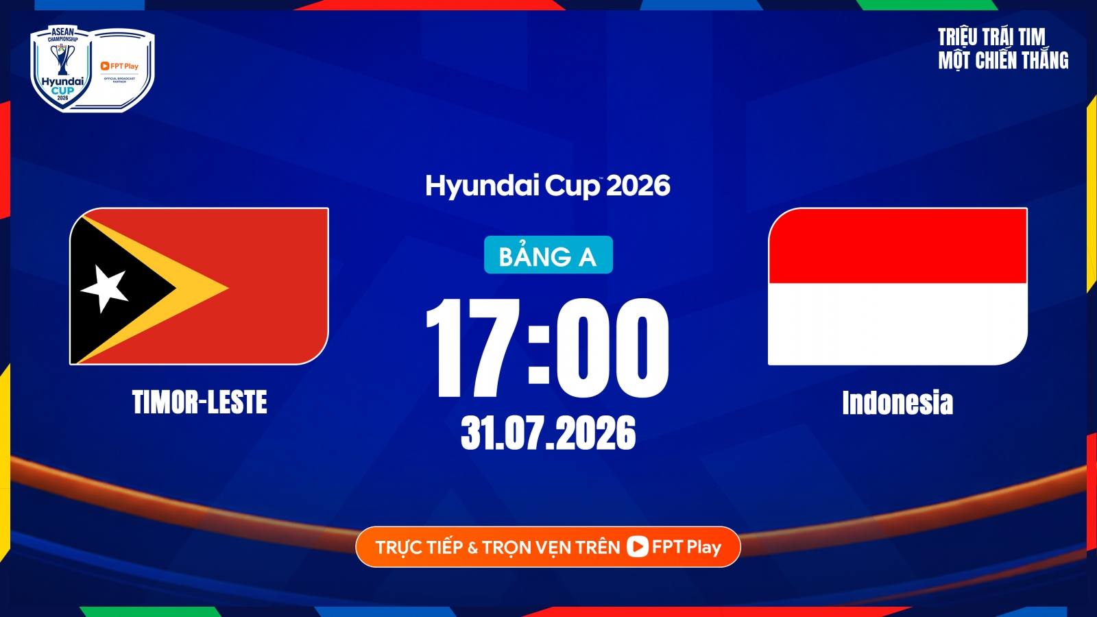 Link xem trực tiếp Timor Leste vs Indonesia vòng bảng ASEAN Cup 2026 hôm nay 31/7
