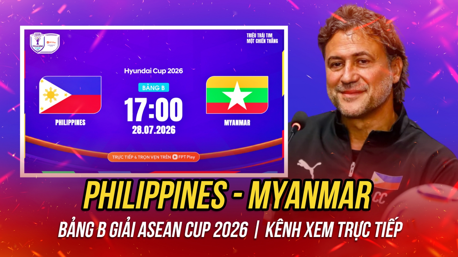 Trực tiếp Philippines 0-0 Myanmar bảng B ASEAN Cup 2026: Ngã rẽ quyết định