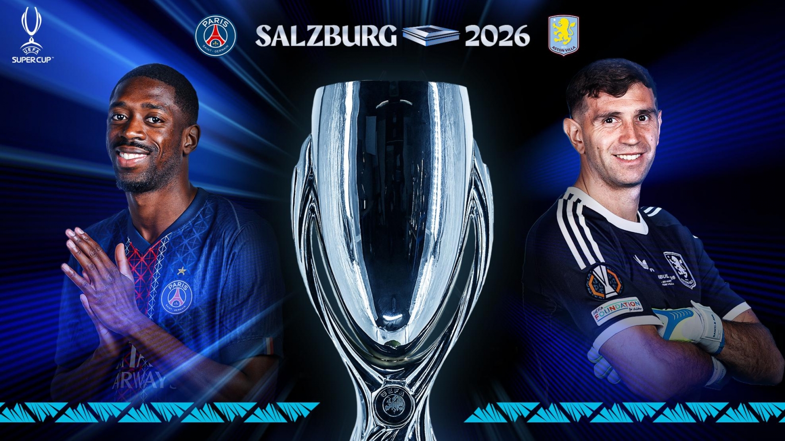 Lịch thi đấu và trực tiếp Siêu Cúp châu Âu 2026: PSG vs Aston Villa