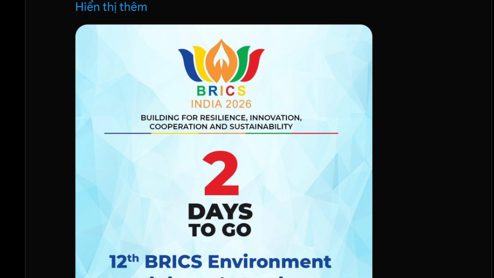 Ấn Độ đăng cai Hội nghị Bộ trưởng Môi trường BRICS 2026