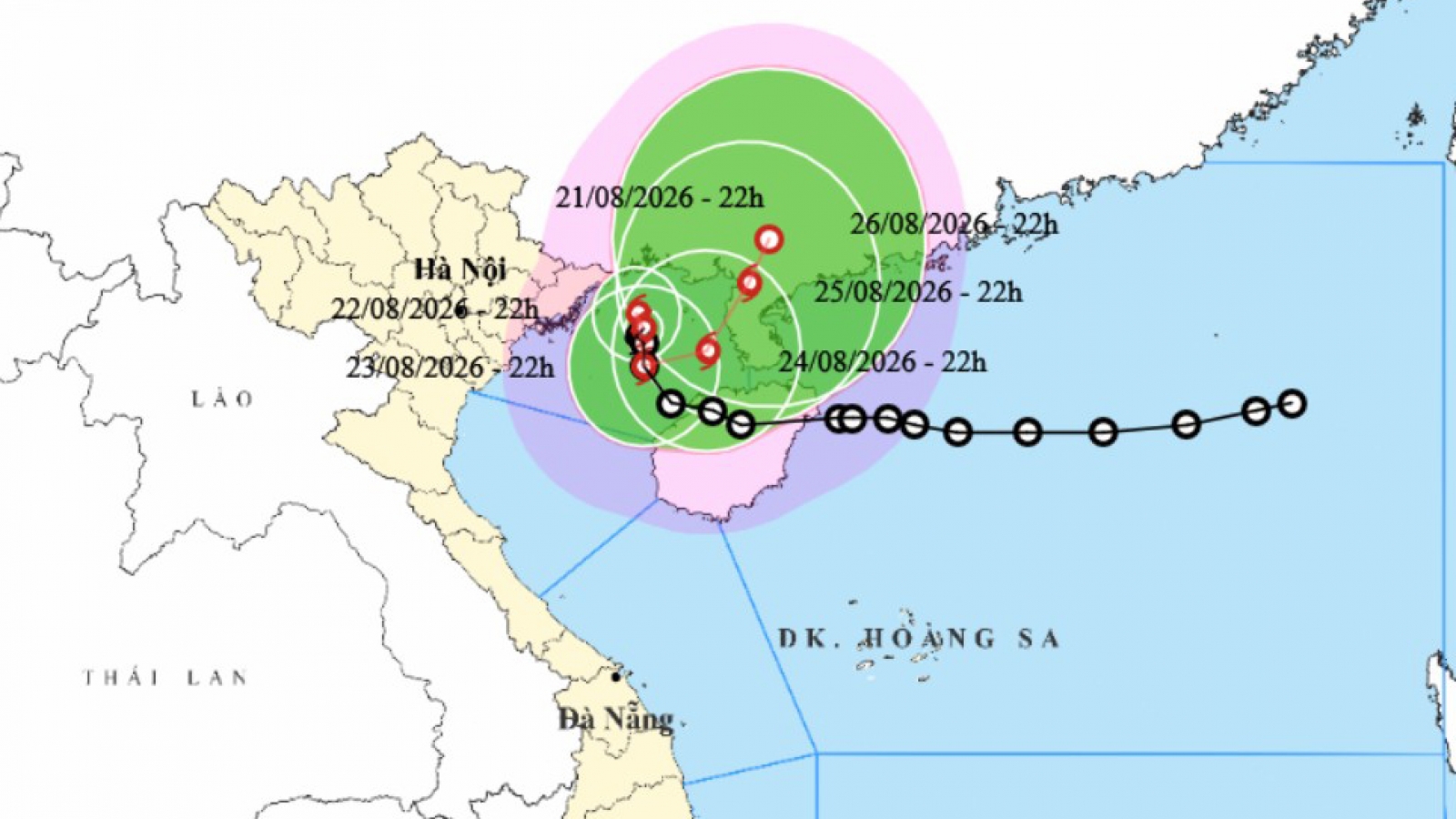 Bão số 4 có khả năng đổi hướng di chuyển theo hướng Bắc Đông Bắc