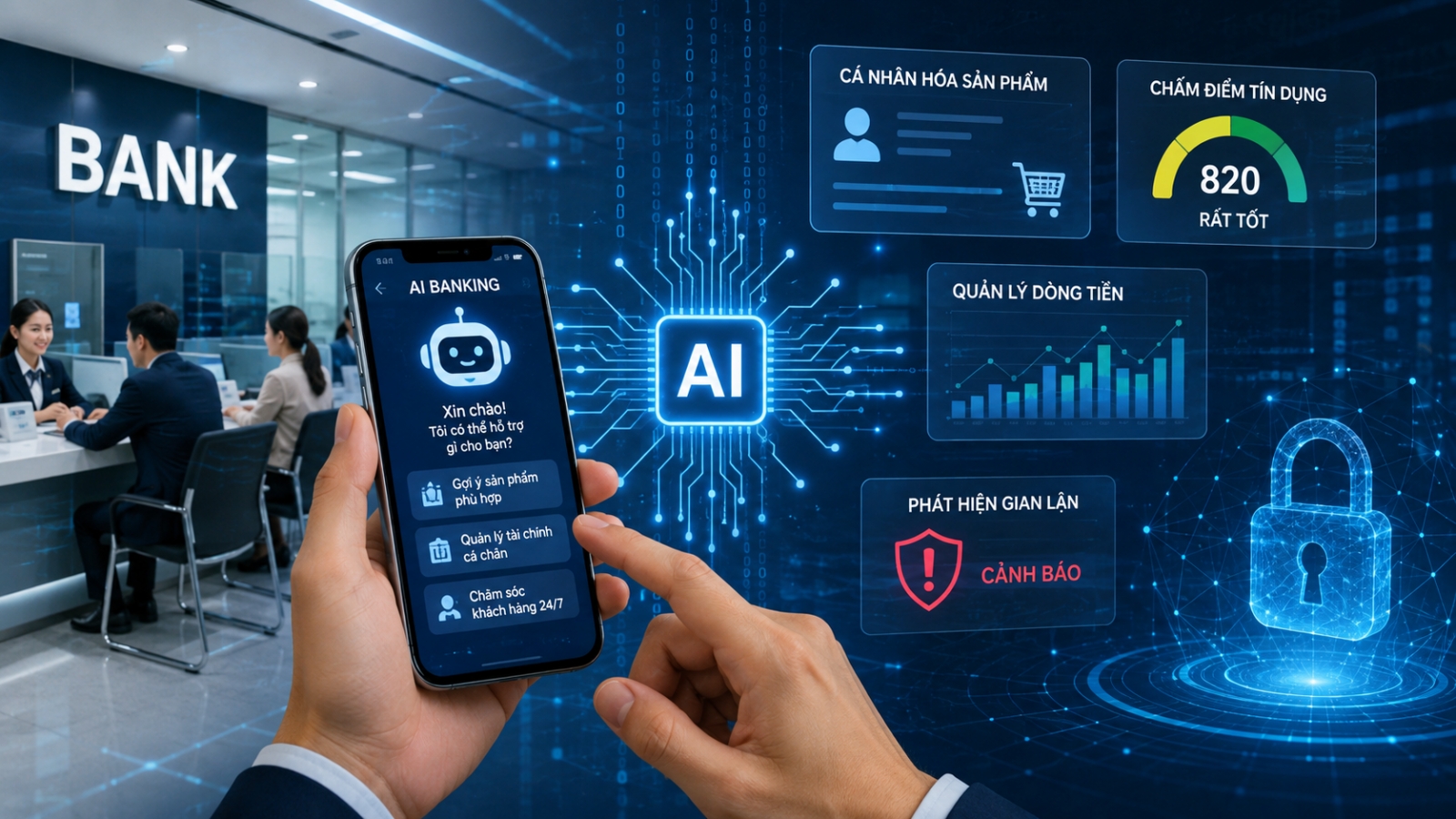 AI ngày càng đi sâu vào ngân hàng