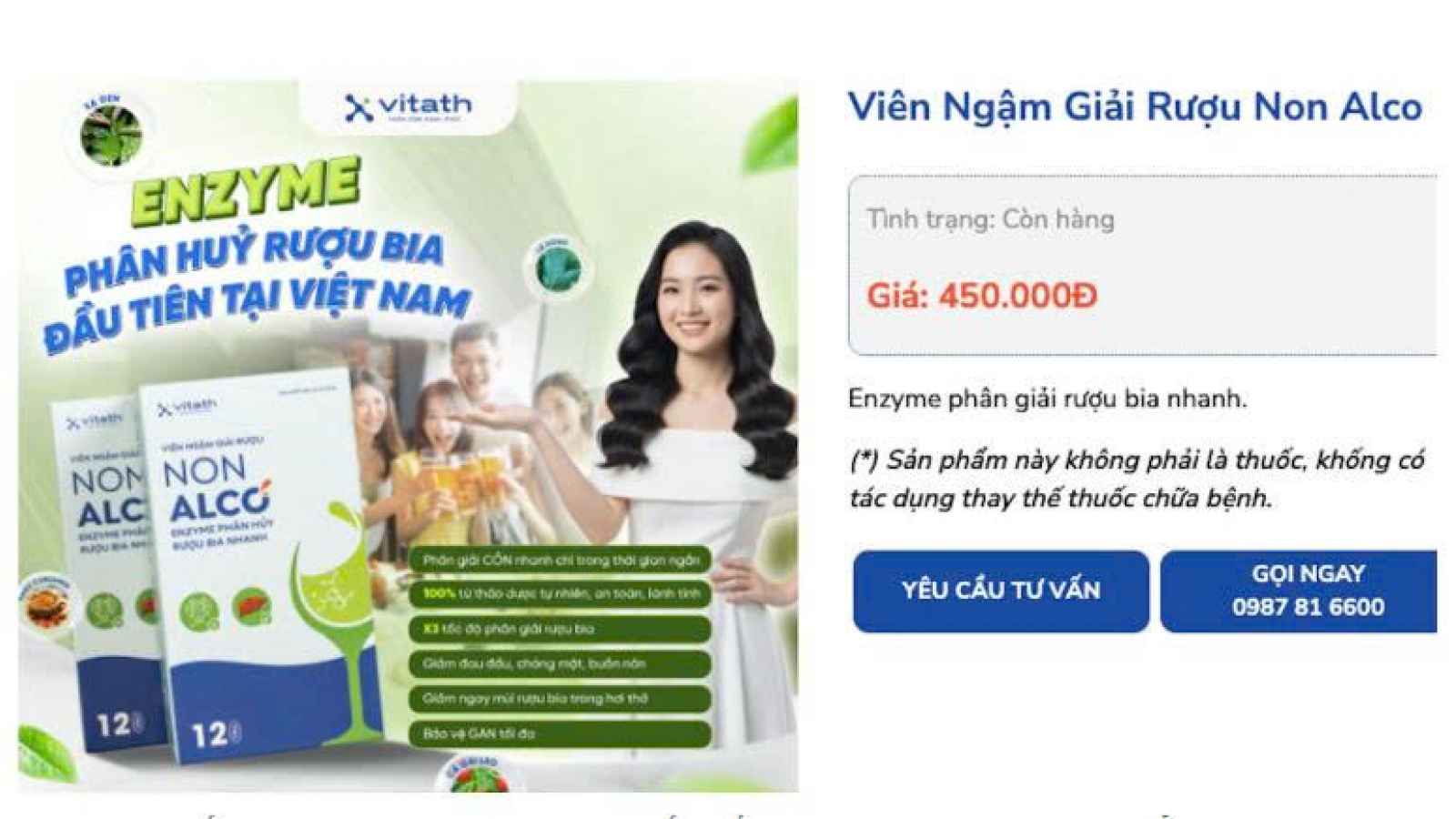 Dược phẩm Vitath bị phạt 110 triệu đồng vì quảng cáo sai quy định