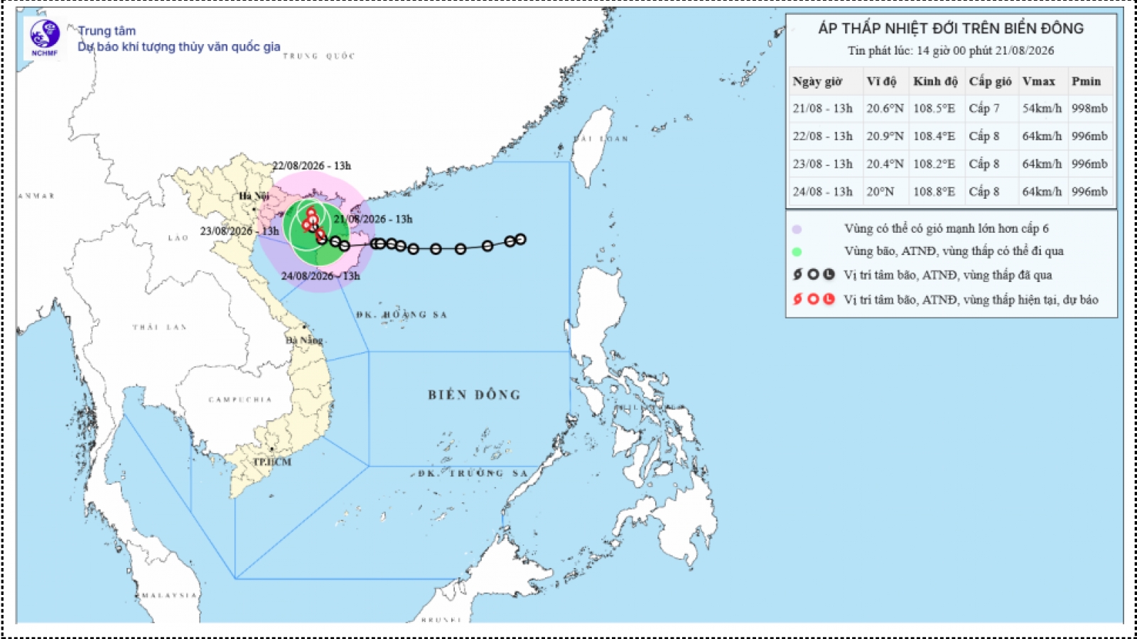 Áp thấp nhiệt đới cách đặc khu Bạch Long Vĩ 110km, có khả năng mạnh lên thành bão