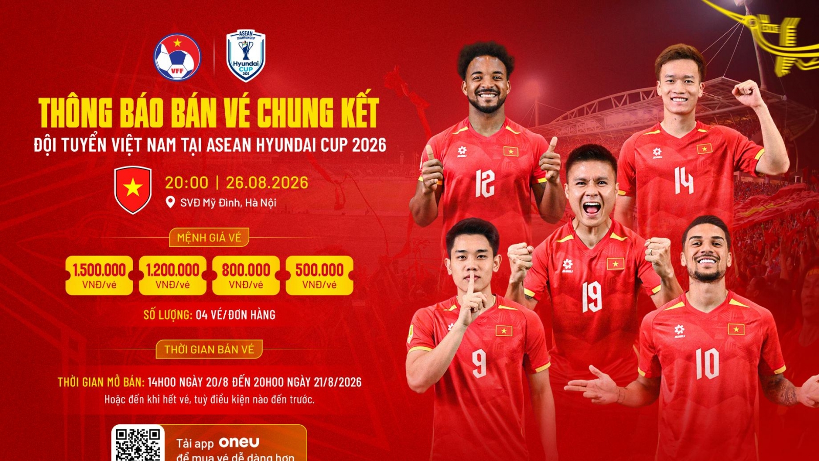 Giá vé trận chung kết ASEAN Cup 2026 Việt Nam vs Thái Lan có giá bao nhiêu?