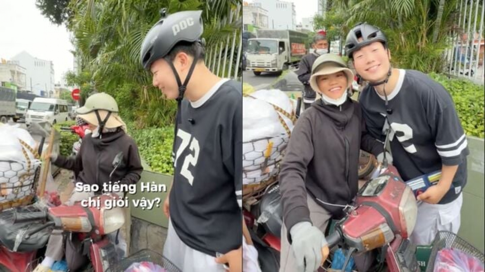 Du khách Hàn Quốc ngỡ ngàng vì người bán hàng rong nói tiếng Hàn như gió