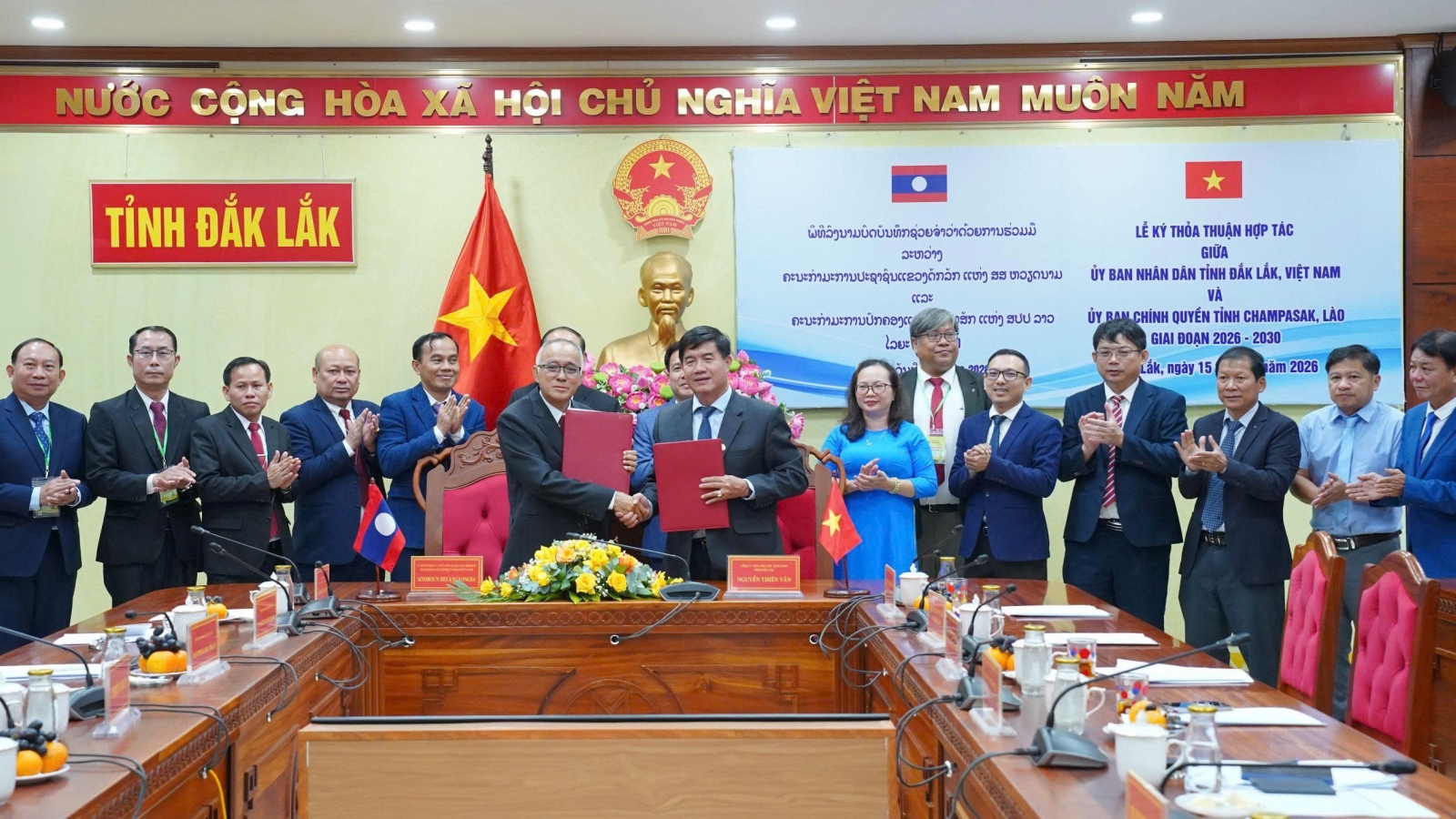 Đắk Lắk và Champasak tăng cường hợp tác giai đoạn 2026-2030