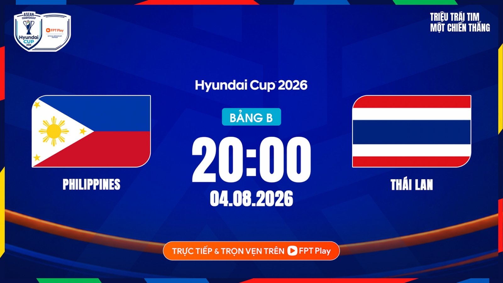 Link xem trực tiếp Philippines vs Thái Lan vòng bảng ASEAN Cup 2026 hôm nay 4/8