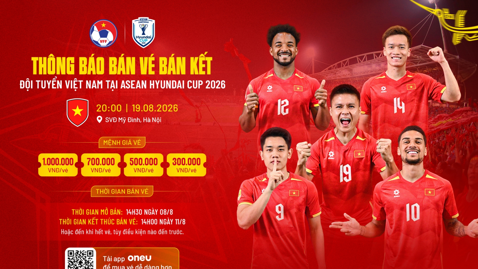 Giá vé ĐT Việt Nam bán kết ASEAN Cup 2026 có mệnh giá bao nhiêu?
