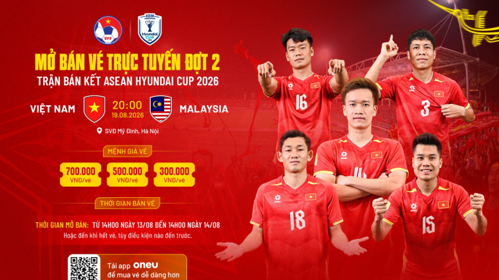 VFF ra thông báo mới về vé trận bán kết ASEAN Cup 2026 ĐT Việt Nam vs ĐT Malaysia