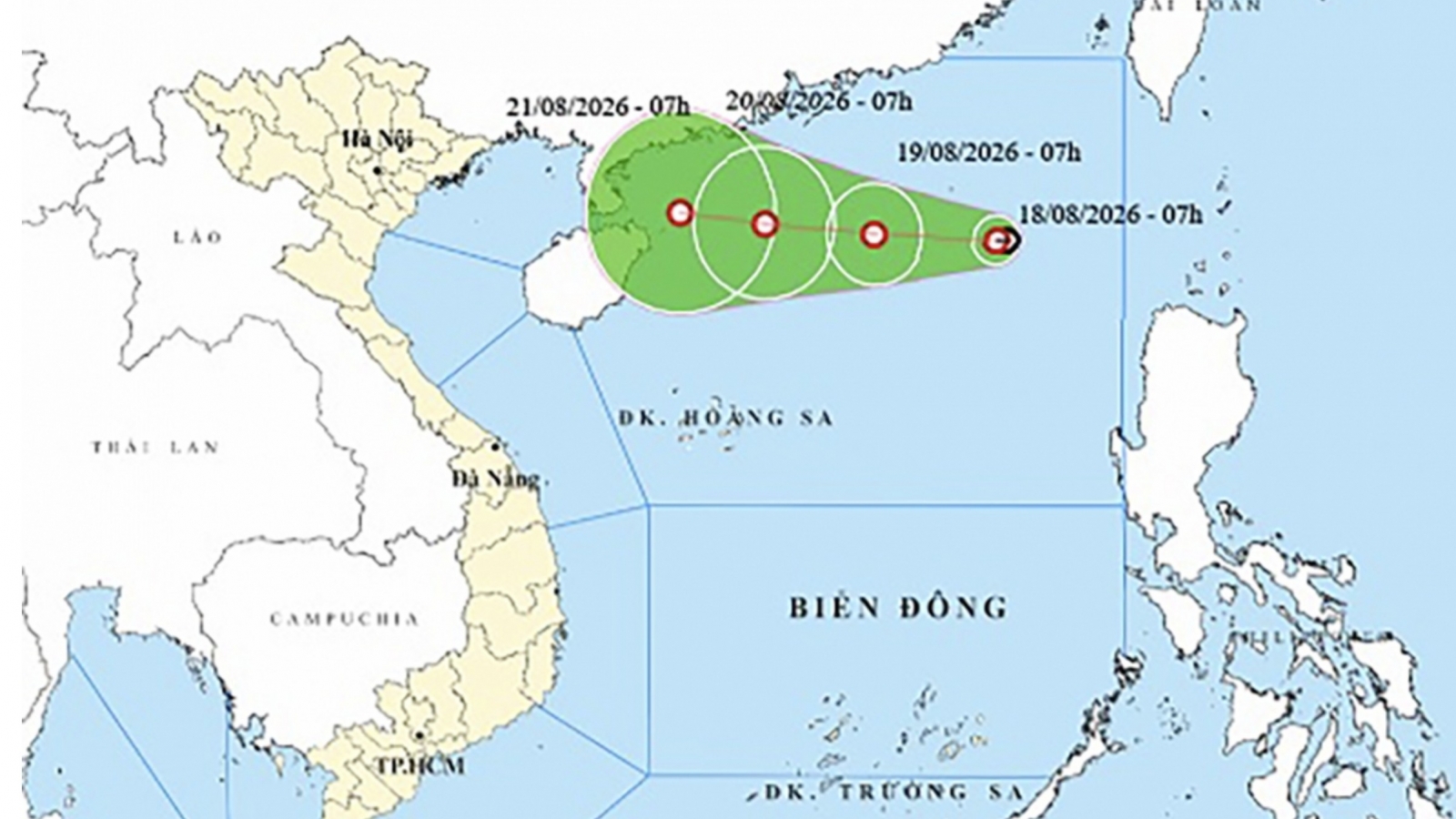 Tropical depression moves west across North East Sea