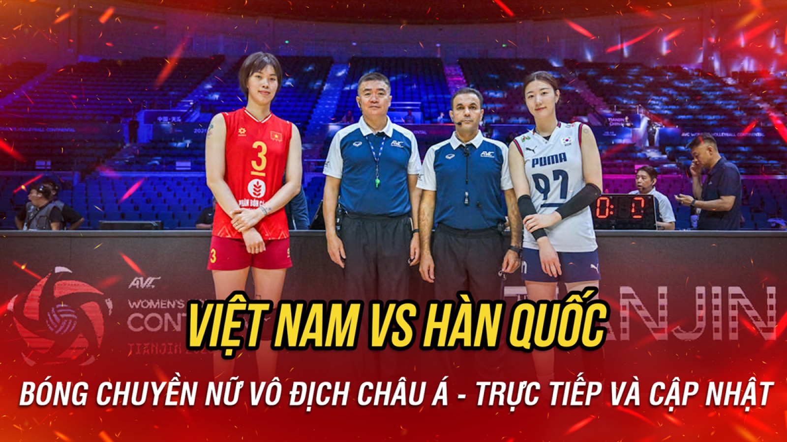 Trực tiếp bóng chuyền nữ Việt Nam 1-1 Hàn Quốc giải vô địch châu Á 2026