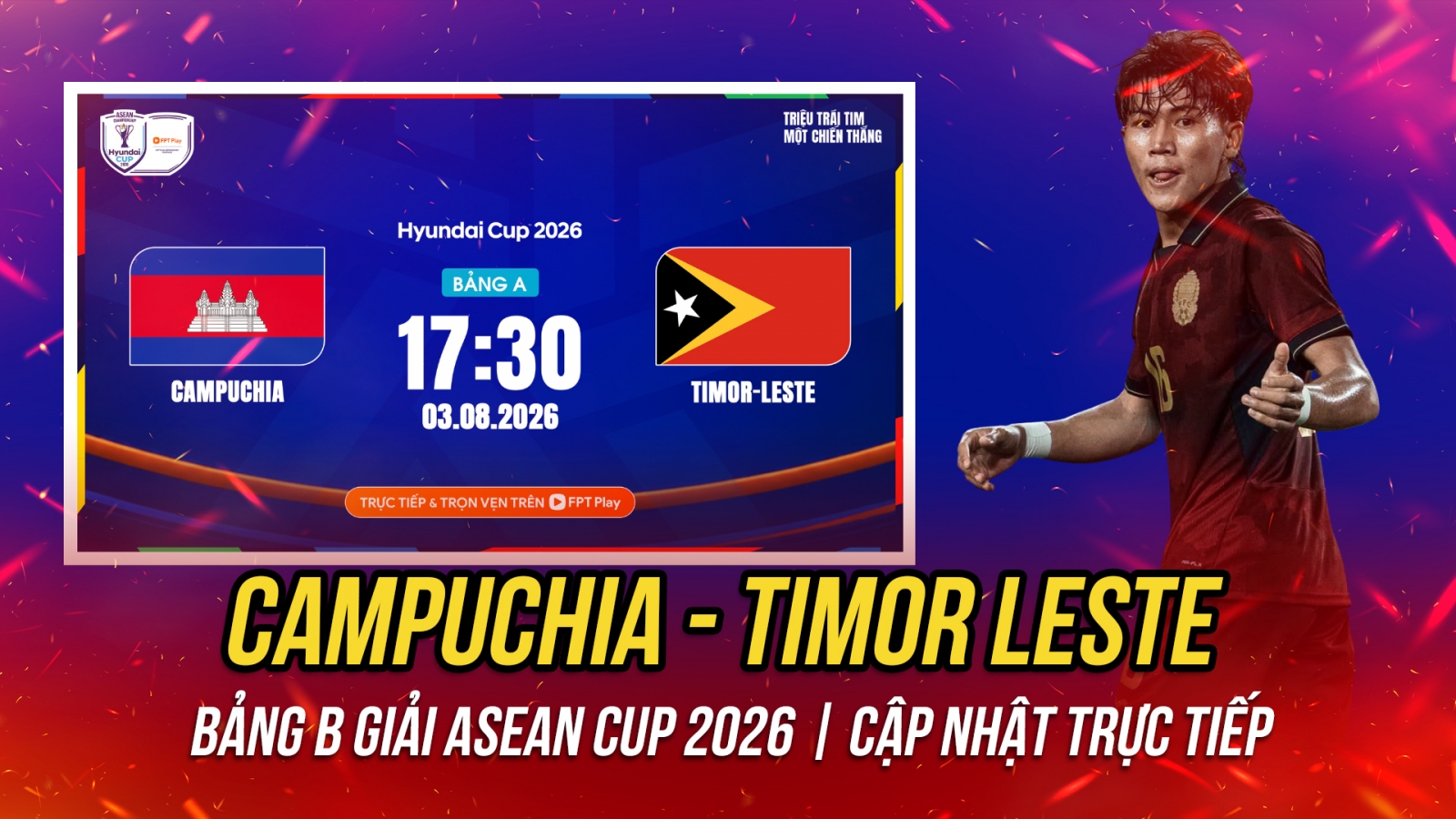 Trực tiếp Campuchia vs Timor Leste ASEAN Cup 2026: Chiến đấu vì danh dự