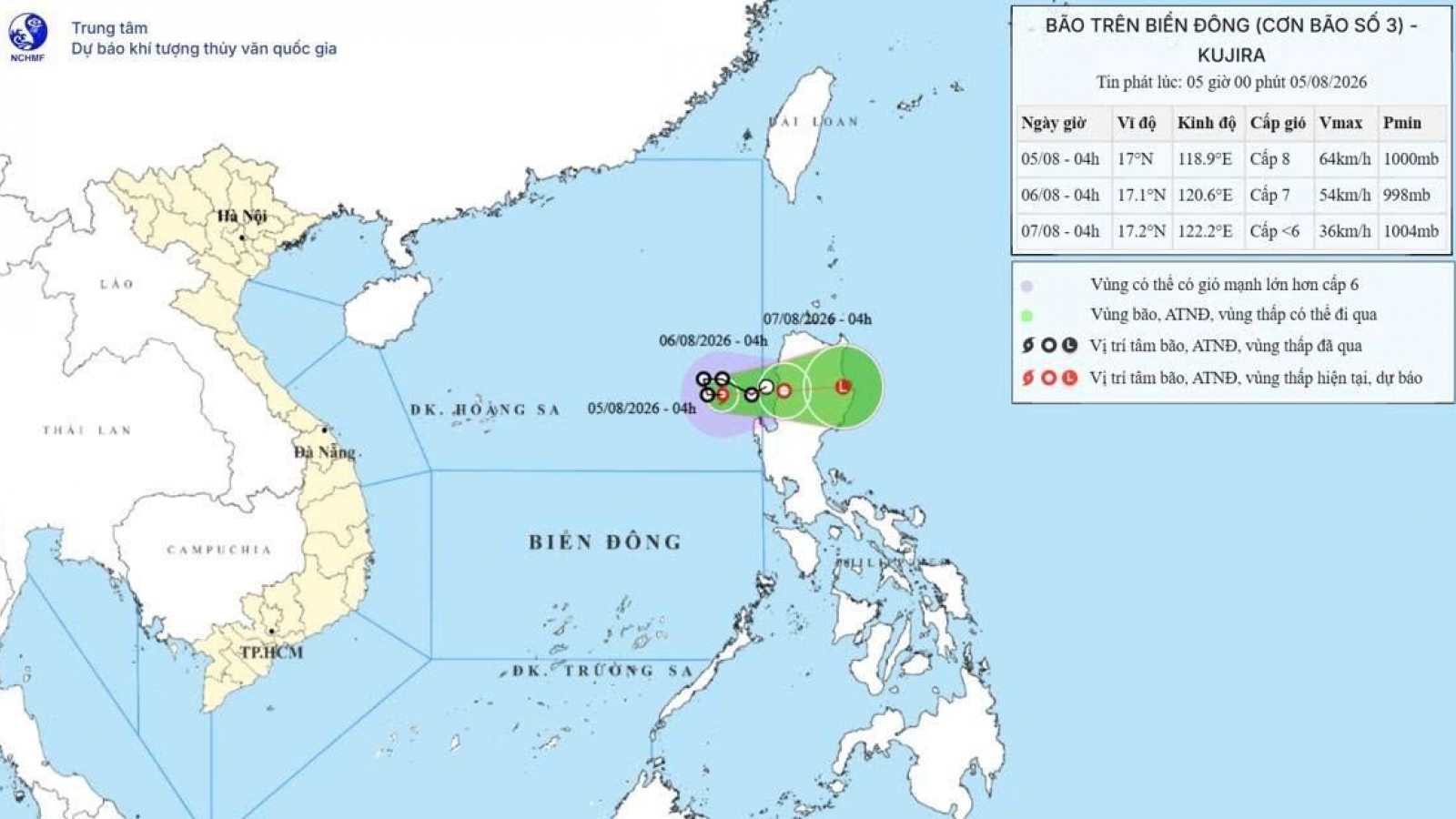 Typhoon Kujira changes course, no threat to Vietnam's mainland