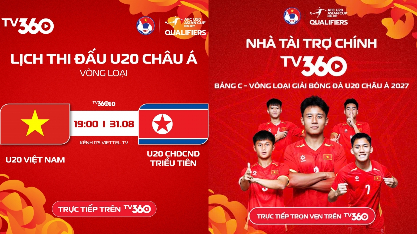 Xem trực tiếp U20 Việt Nam vs U20 Triều Tiên vòng loại U20 châu Á 2027 ở đâu?