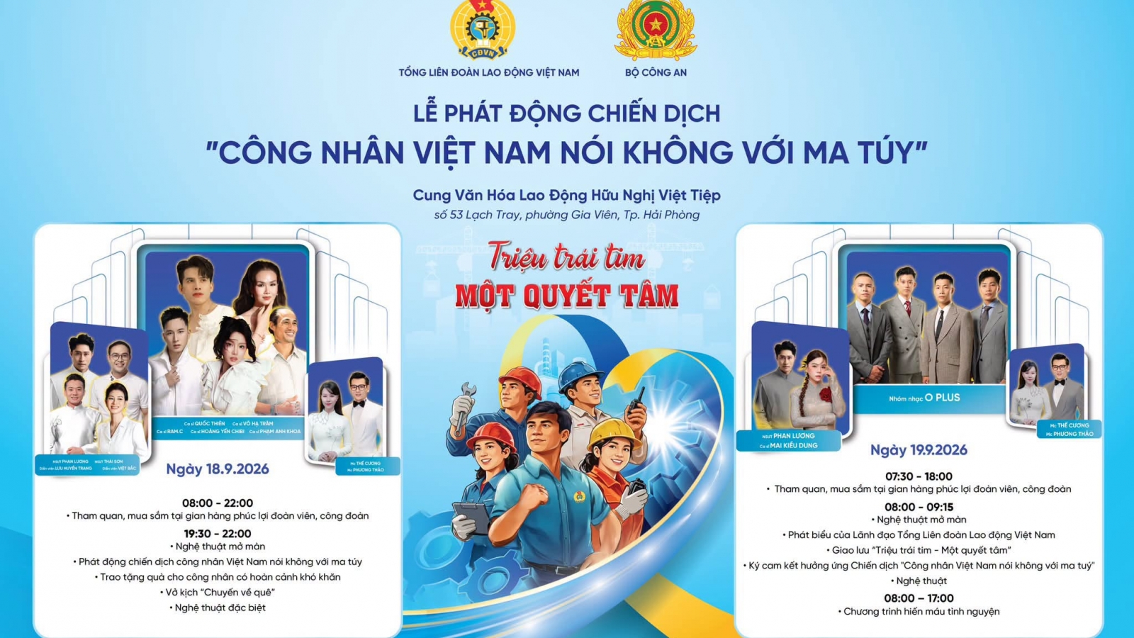Chương trình “Công nhân Việt Nam nói không với ma túy” sẽ diễn ra tại Hải Phòng