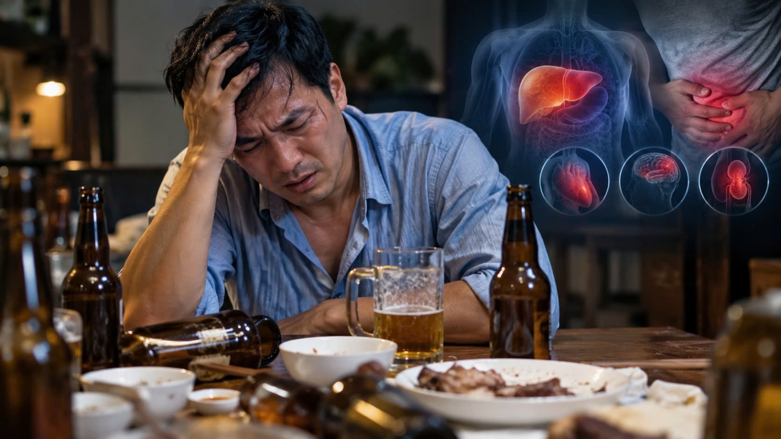 Từ những cuộc nhậu, người đàn ông gánh đủ bệnh