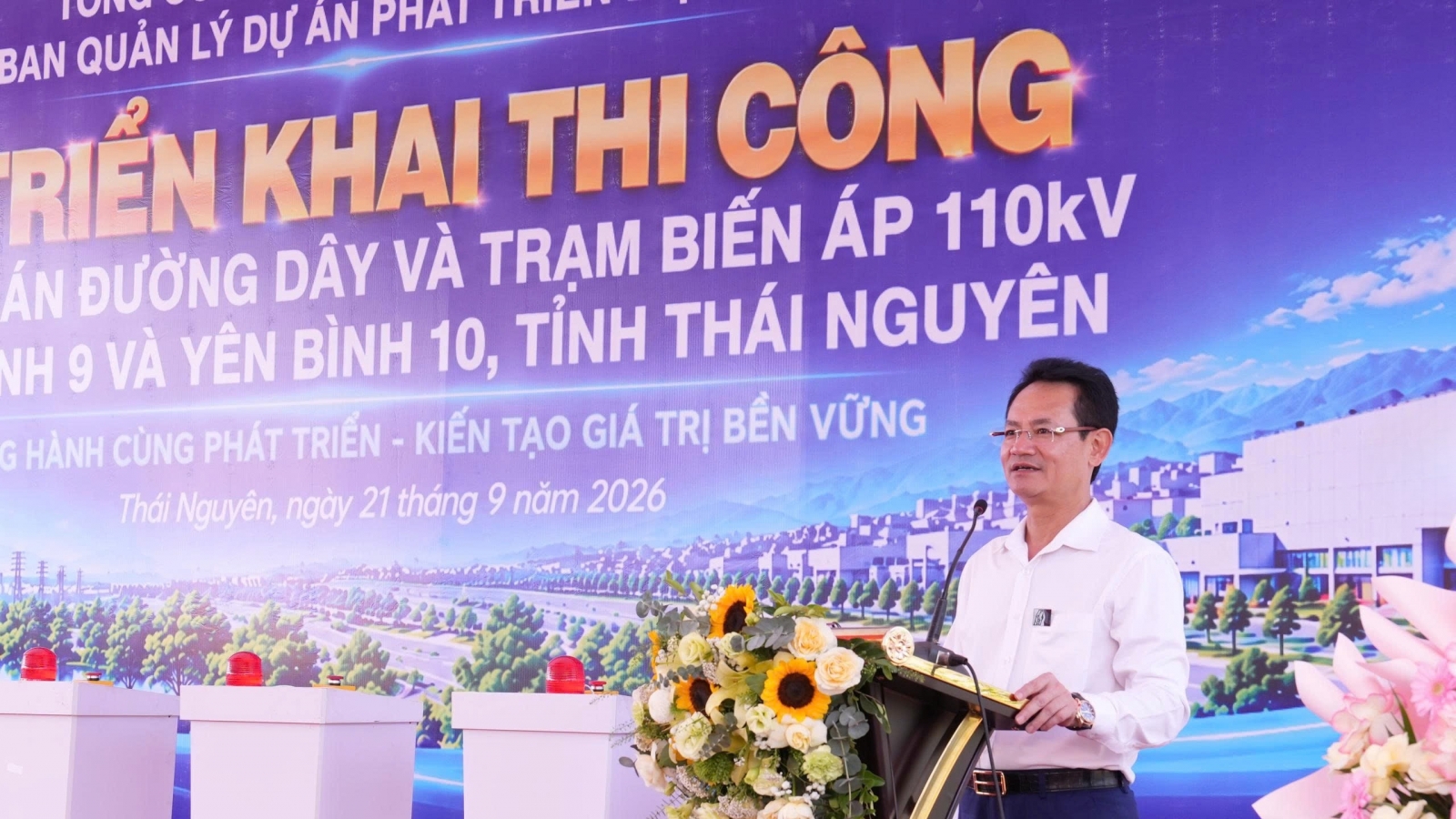 EVNNPC khởi công 2 dự án 110kV phục vụ phát triển công nghiệp Thái Nguyên