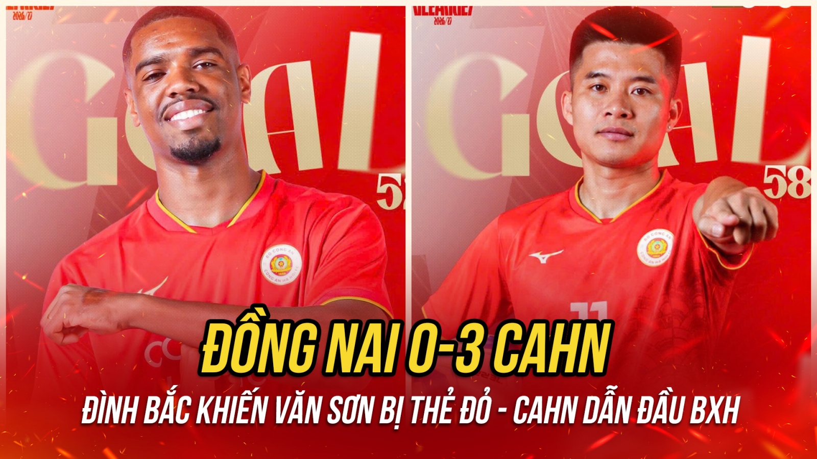 CAHN thắng đậm Đồng Nai, dẫn đầu bảng xếp hạng V-League 2026/2027