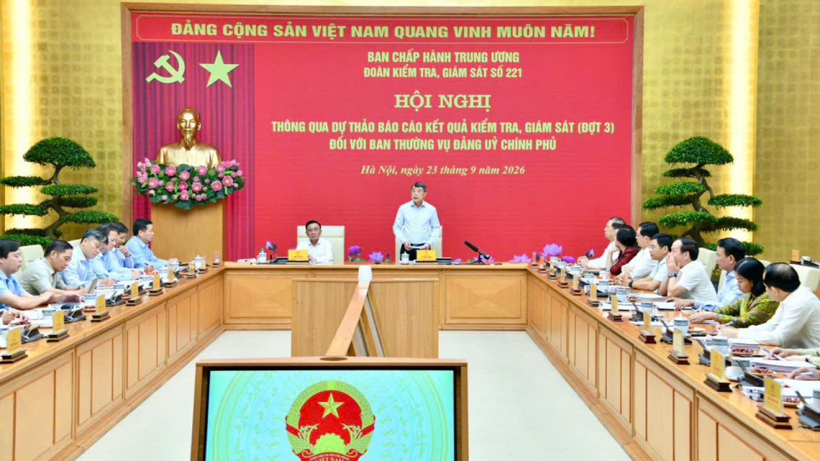 Dự thảo báo cáo kết quả kiểm tra, giám sát đối với Ban Thường vụ Đảng ủy Chính phủ