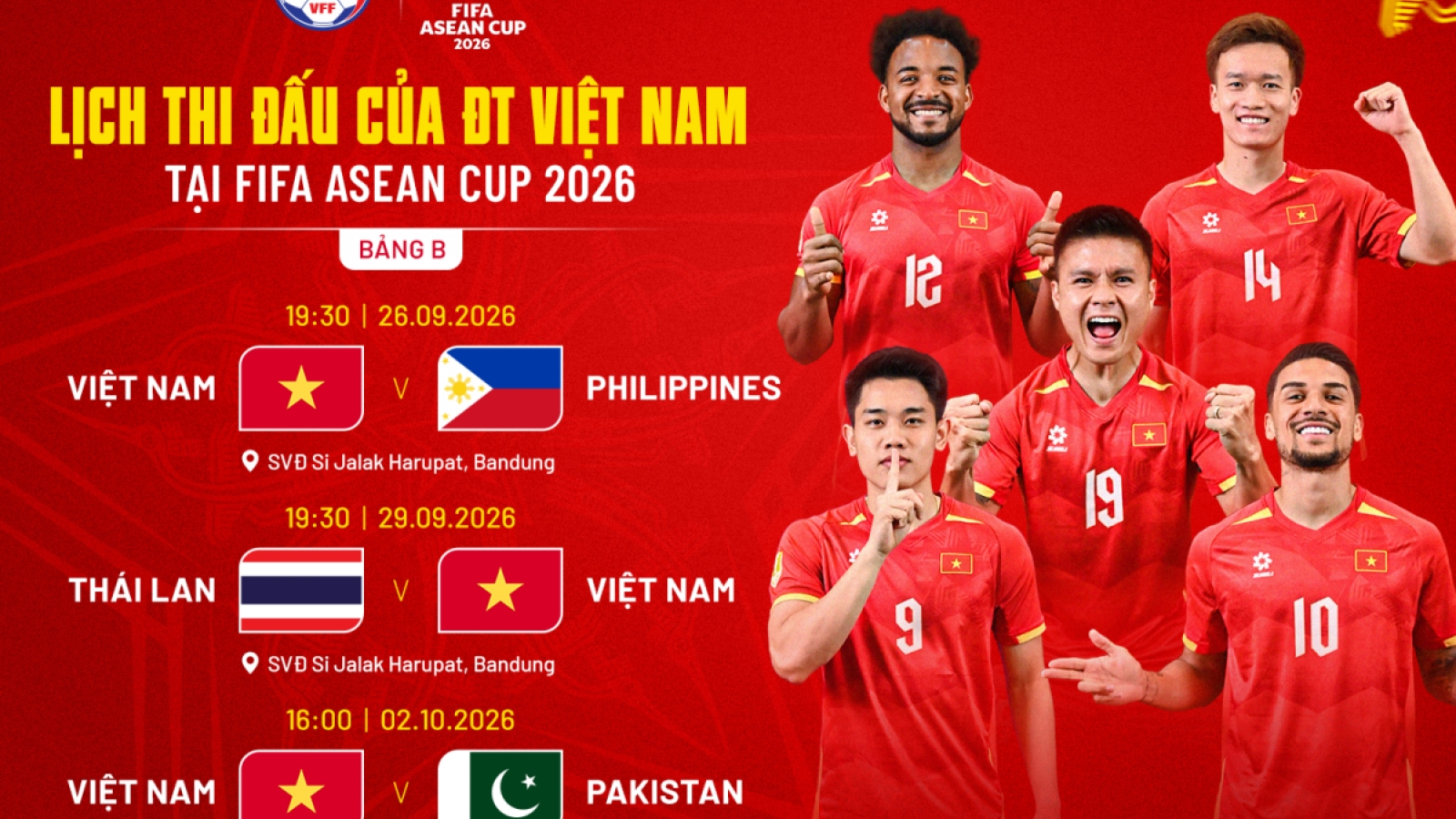 Lịch thi đấu và trực tiếp FIFA ASEAN Cup 2026: Việt Nam quyết vô địch