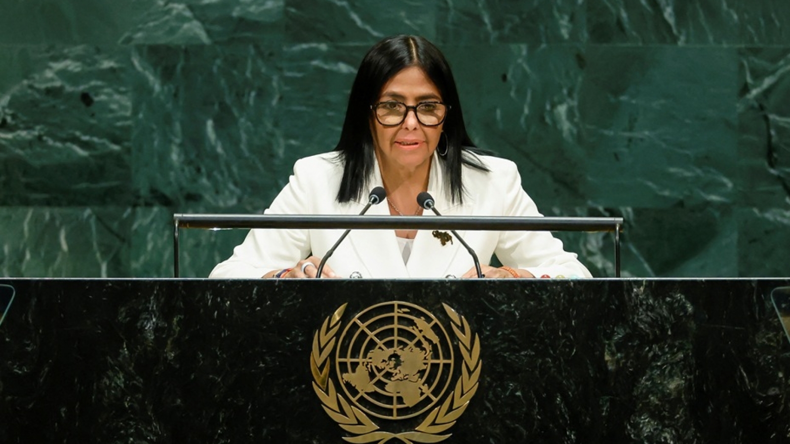 Tổng thống lâm thời Venezuela Delcy Rodriguez lần đầu phát biểu tại Liên Hợp Quốc