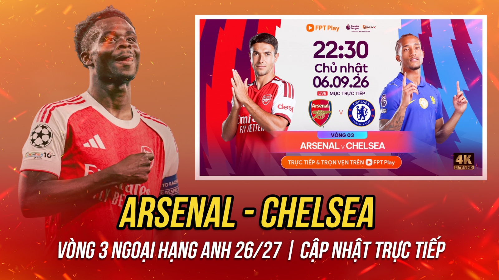 Trực tiếp Arsenal vs Chelsea vòng 3 Ngoại hạng Anh: Đại chiến ở Emirates