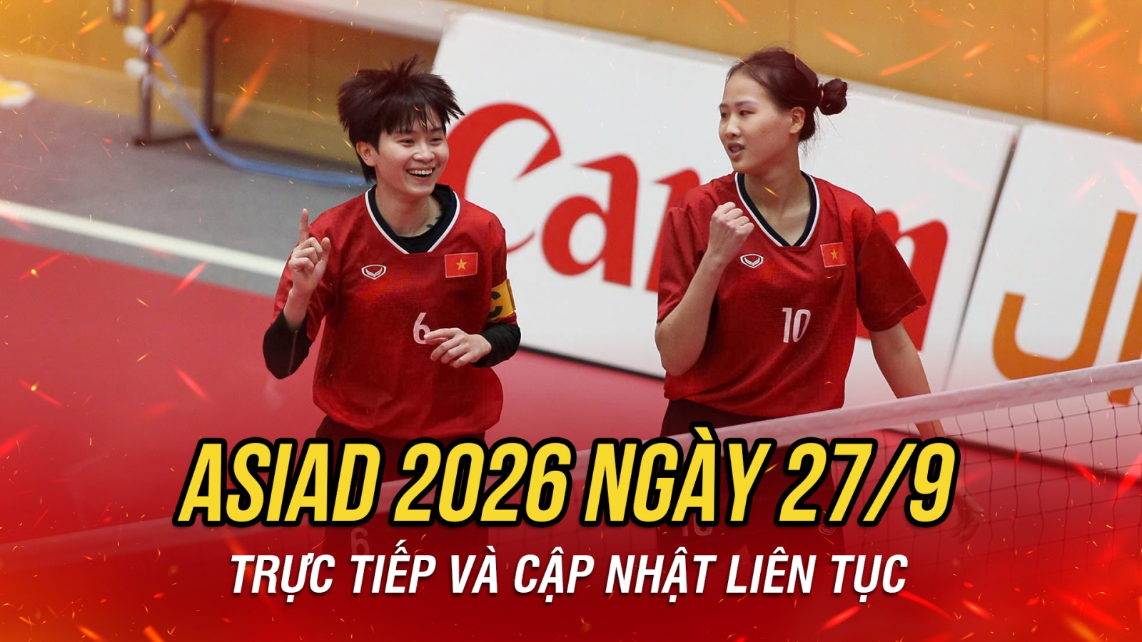 Trực tiếp ASIAD 2026 ngày thi đấu 27/9: Cầu mây Việt Nam có cú đúp chiến thắng