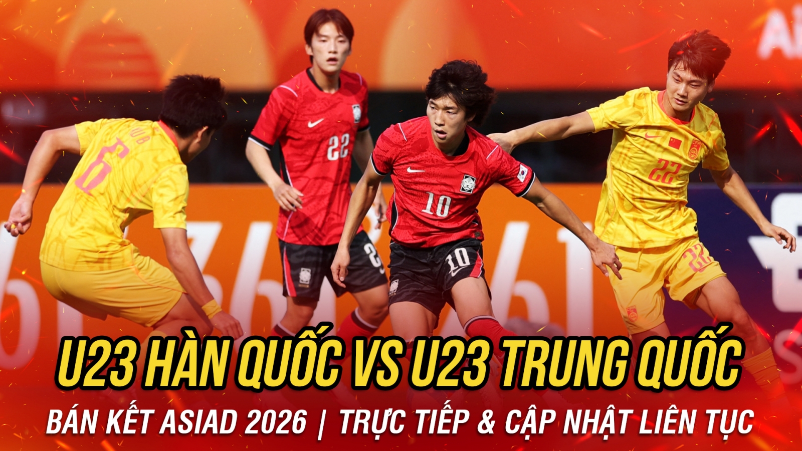TRỰC TIẾP U23 Hàn Quốc 1-1 U23 Trung Quốc: Bất ngờ tại bán kết ASIAD 2026