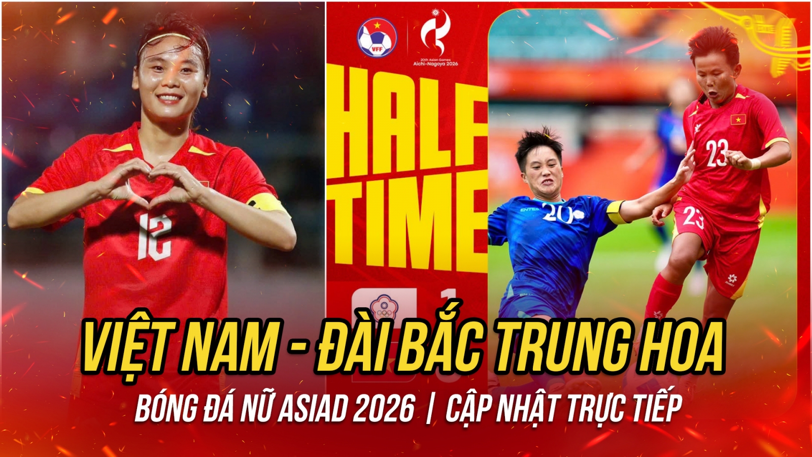 Trực tiếp Việt Nam 0-1 Đài Bắc Trung Hoa: Kim Thanh cứu thua xuất sắc
