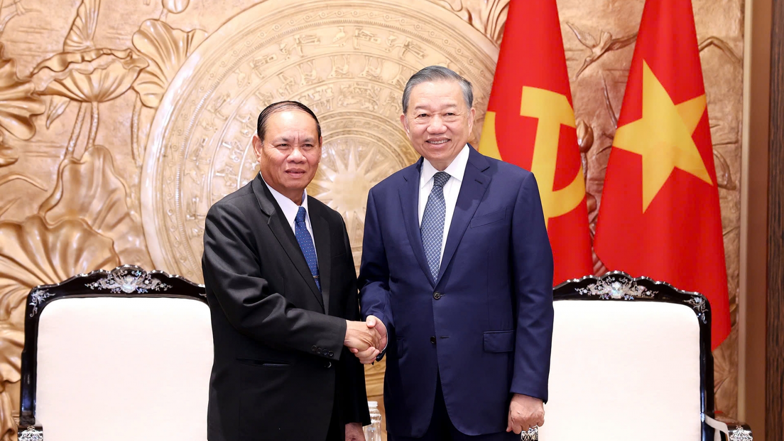 Tổng Bí thư, Chủ tịch nước Tô Lâm tiếp Thường trực Ban Bí thư Lào Vilay Lakhamphon