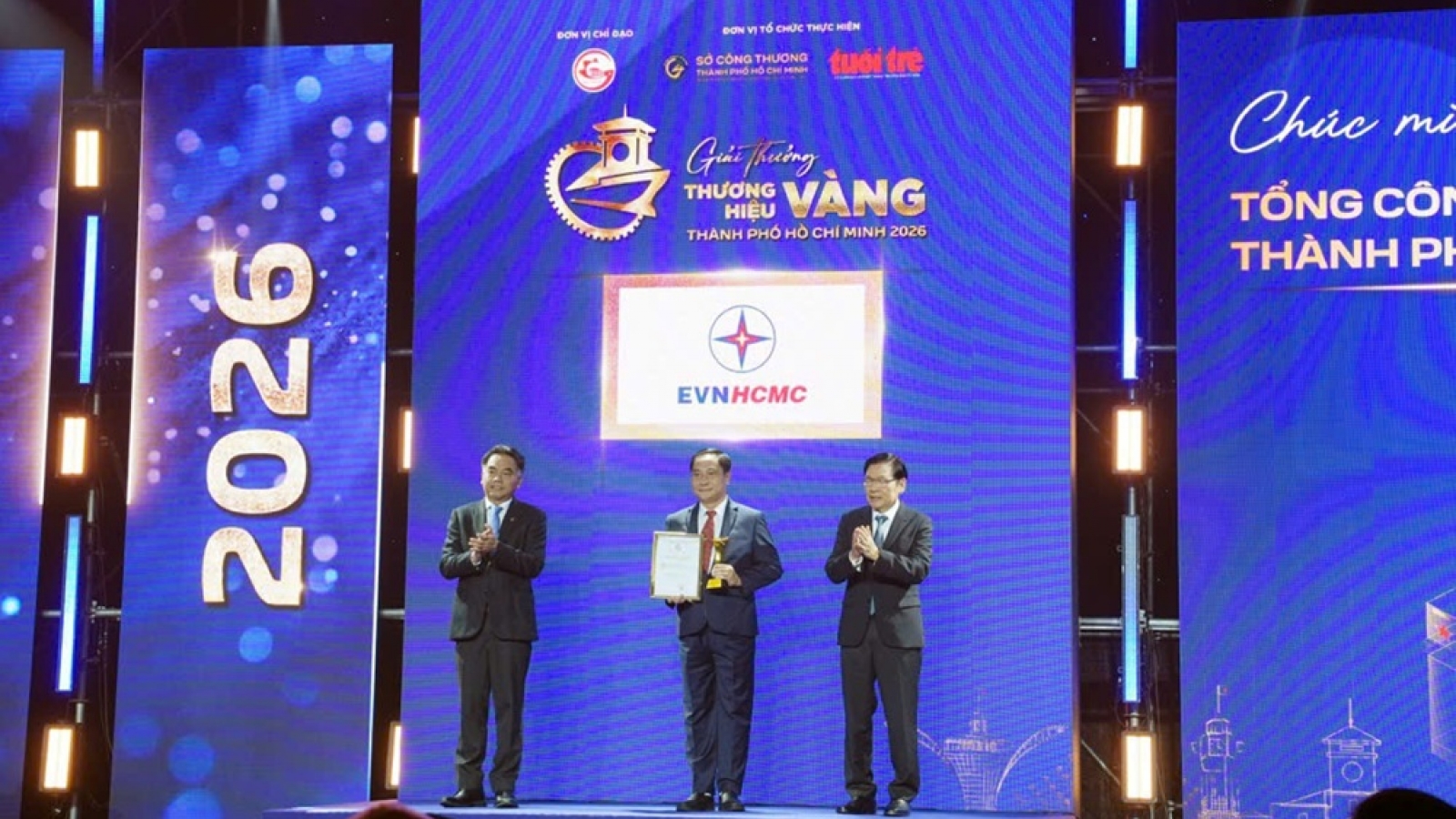 EVNHCMC đạt giải Thương hiệu Vàng TP.HCM