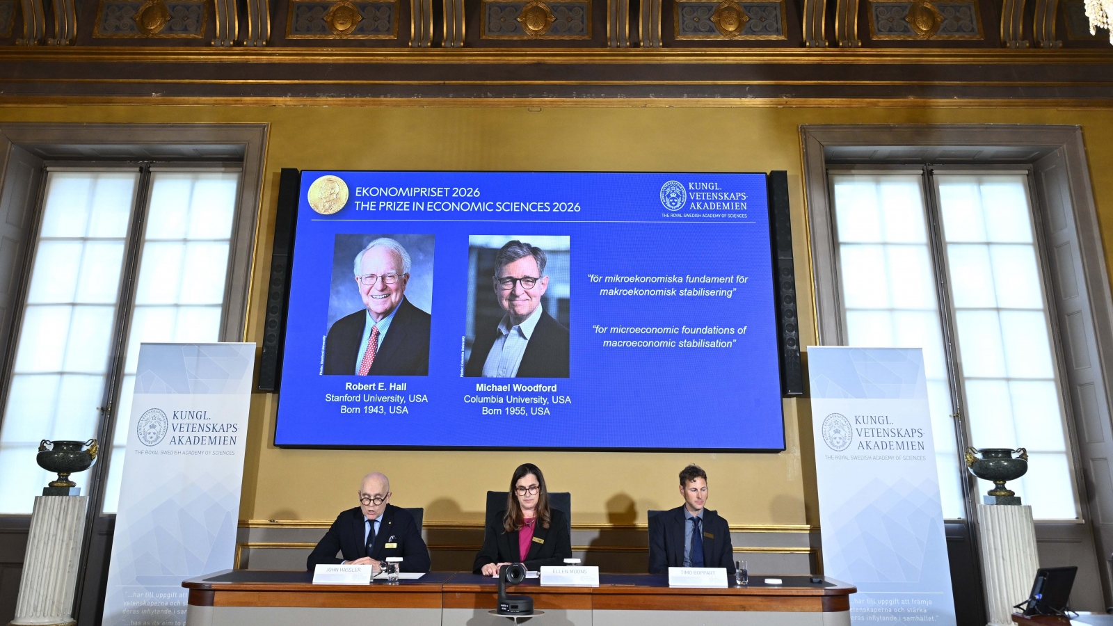 Hai nhà kinh tế Mỹ đoạt Nobel Kinh tế 2026