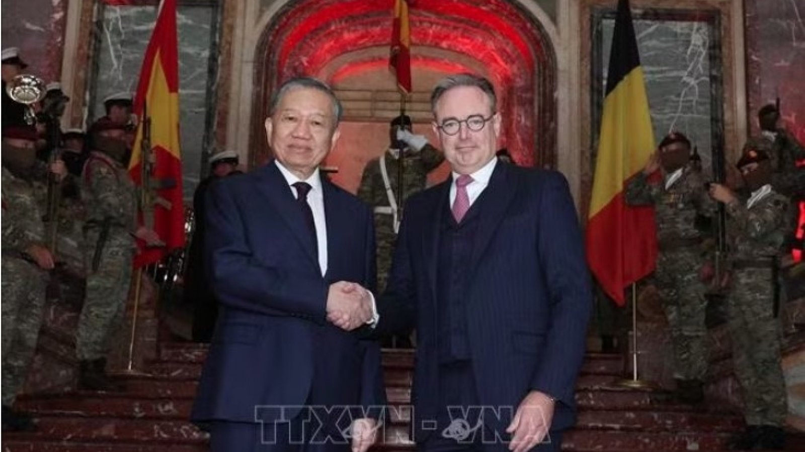 Belgian PM chairs welcoming ceremony for Vietnam’s top leader To Lam