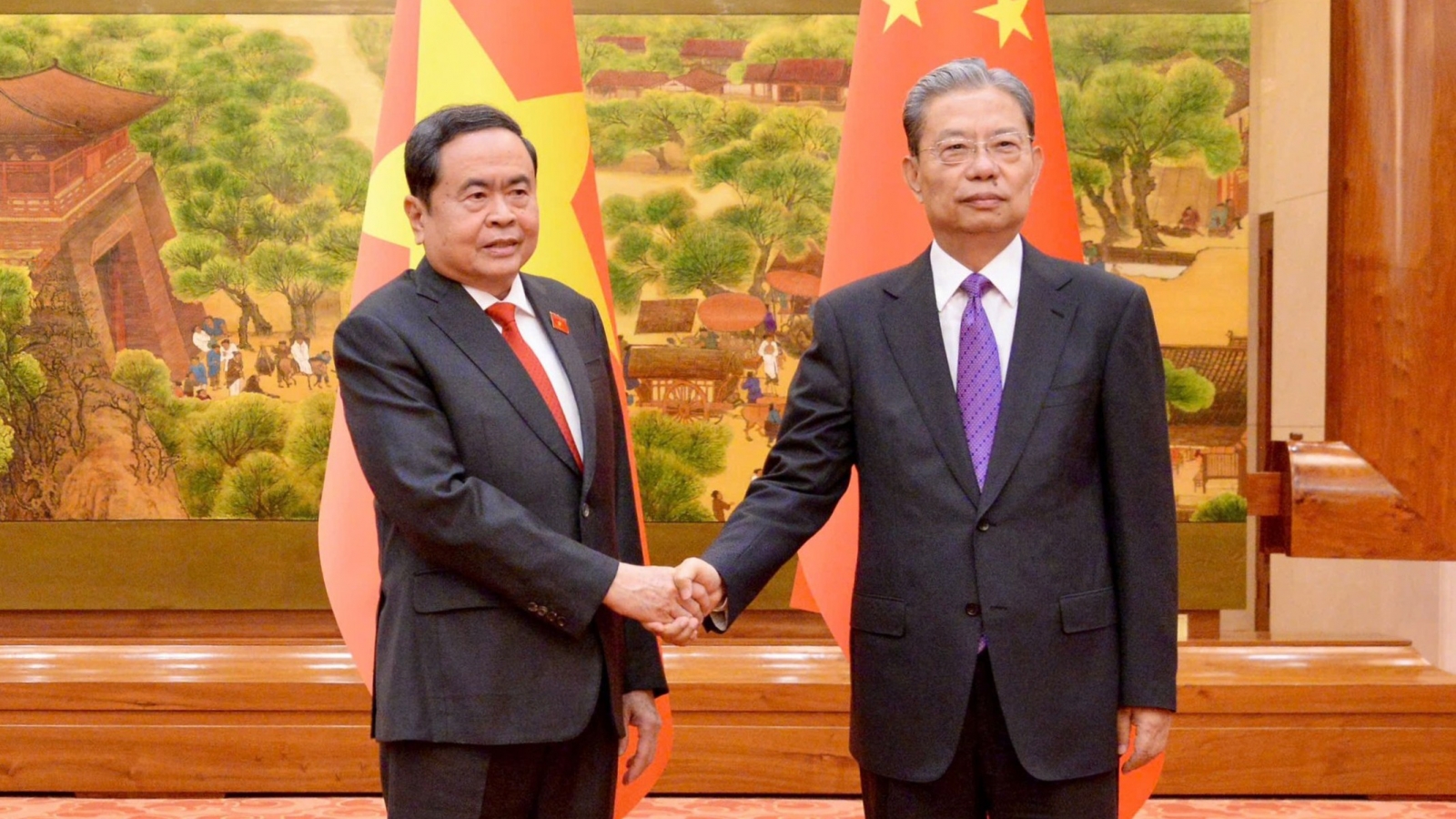 Chủ tịch Quốc hội Trần Thanh Mẫn hội đàm với Ủy viên trưởng Nhân đại Trung Quốc