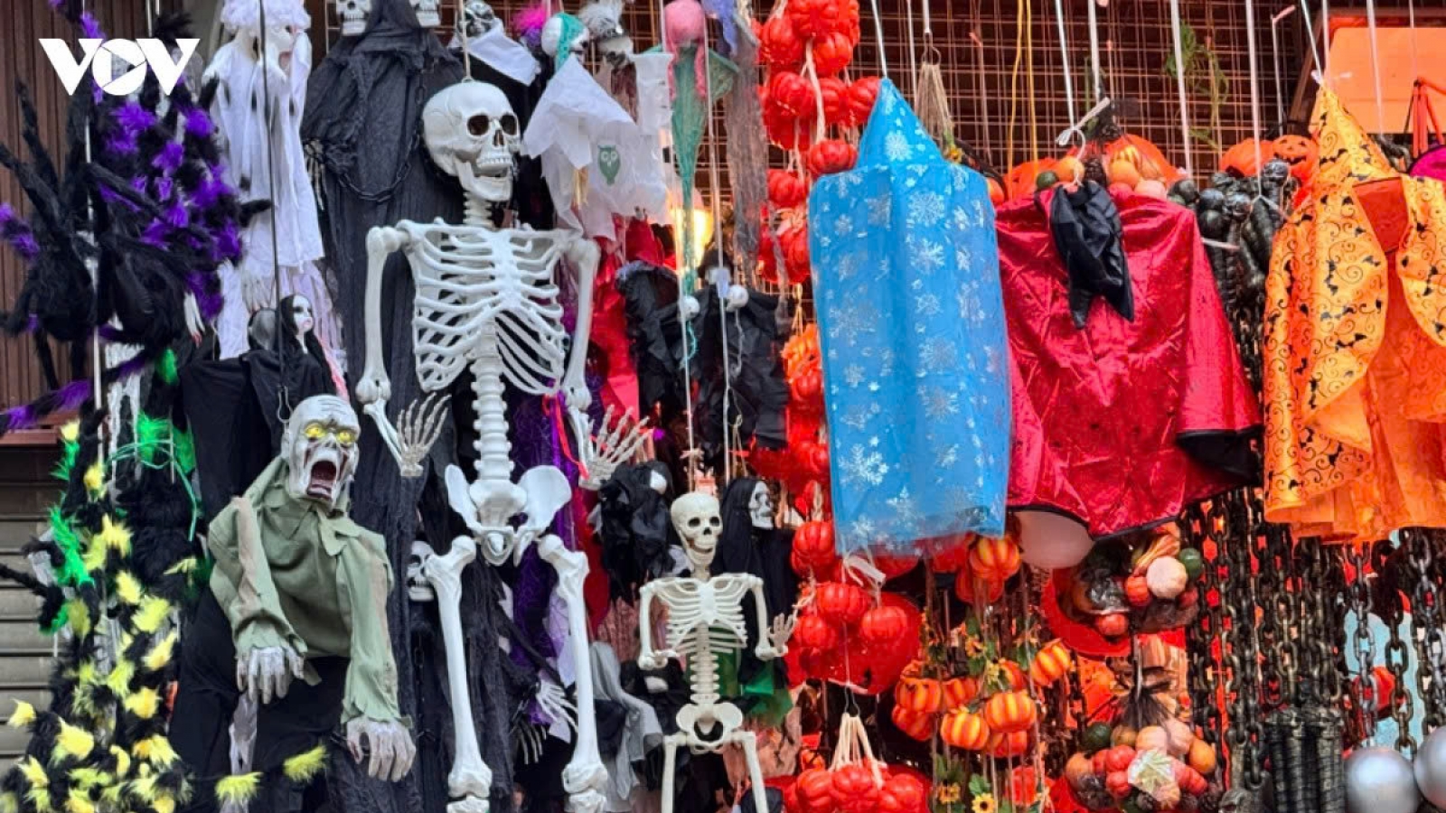 Spooky Halloween costumes and accessories flood Hang Ma Street