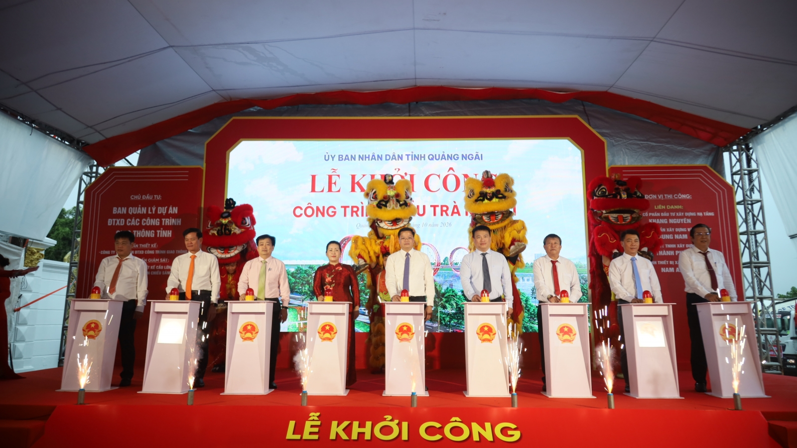 Quảng Ngãi khởi công cầu Trà Khúc 1, yêu cầu hoàn thành đúng tiến độ