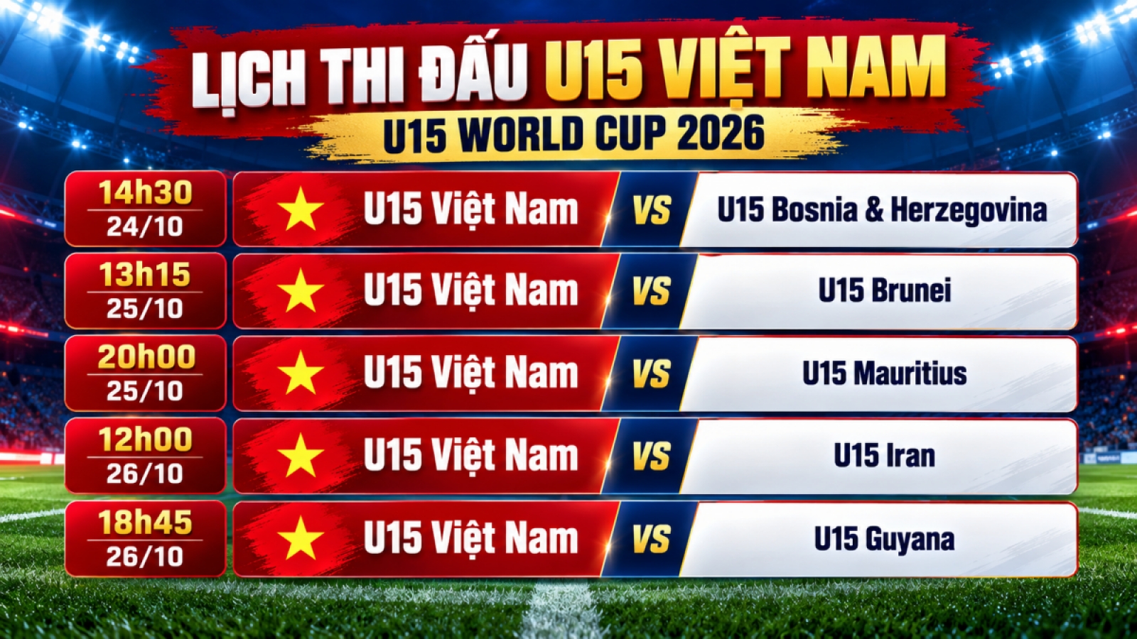 Hé lộ mục tiêu của U15 Việt Nam tại U15 World Cup 2026