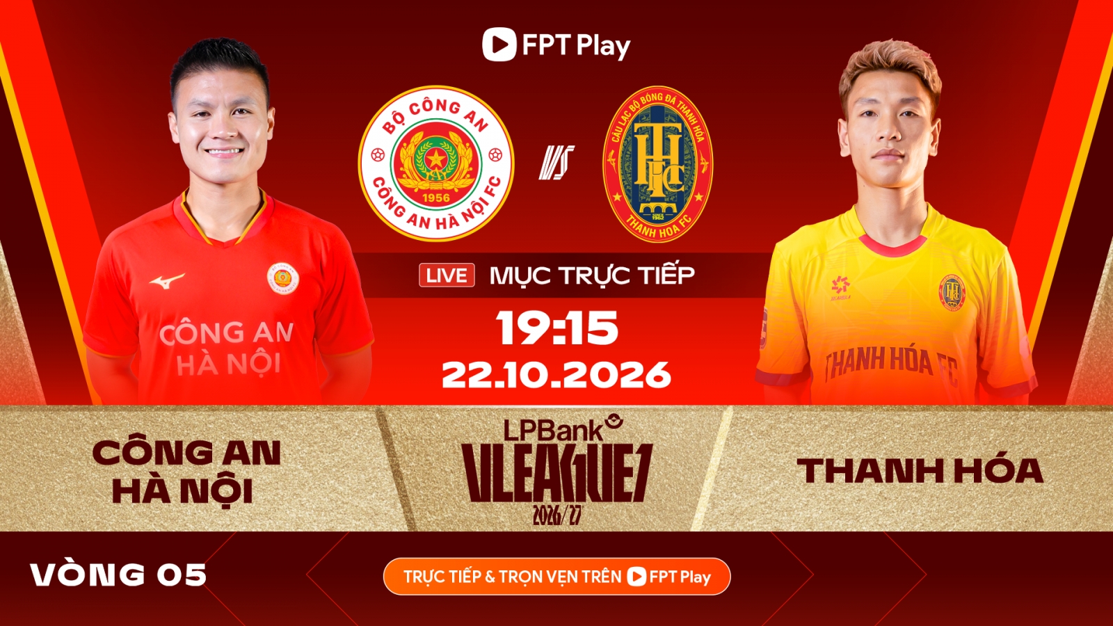 Lịch thi đấu và trực tiếp bóng đá Việt Nam hôm nay 22/10: CLB CAHN đấu Thanh Hóa